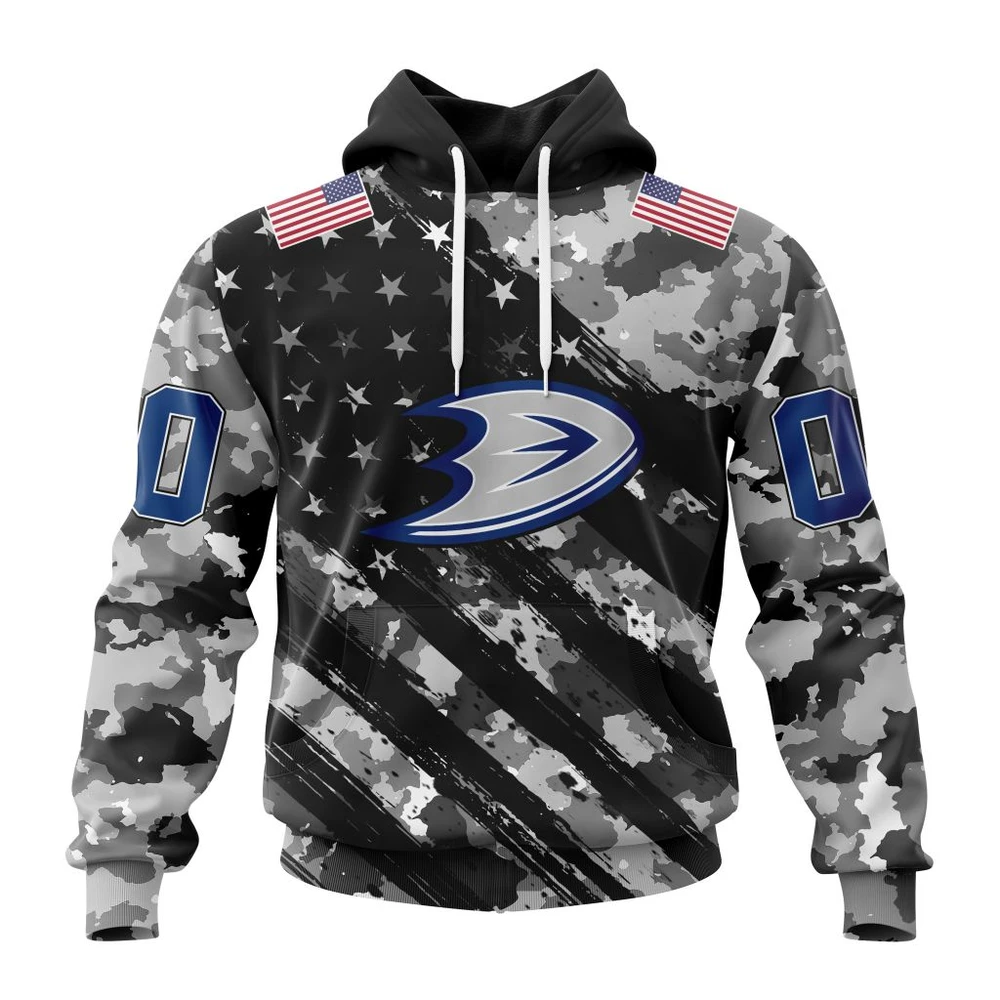 Hoodie NHL Anaheim Ducks Special Camo Military Design St2301 QTNHL080524A2189HD