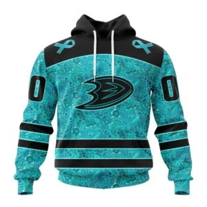 Hoodie NHL Anaheim Ducks Special Design Fight Ovarian Cancer St2201 QTNHL080524A2433HD