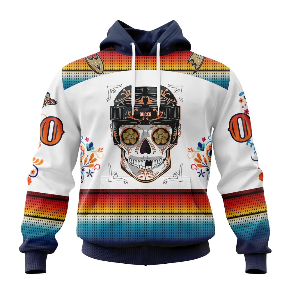 Hoodie NHL Anaheim Ducks Special Design For Dia De Los Muertos St2301 QTNHL080524A1462HD