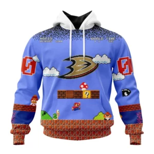 Hoodie NHL Anaheim Ducks Special Kits With Super Mario Game Design QTNHL080524A127HD