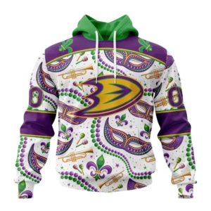 Hoodie NHL Anaheim Ducks Special Mardi Gras Design St2401 QTNHL080524A753HD