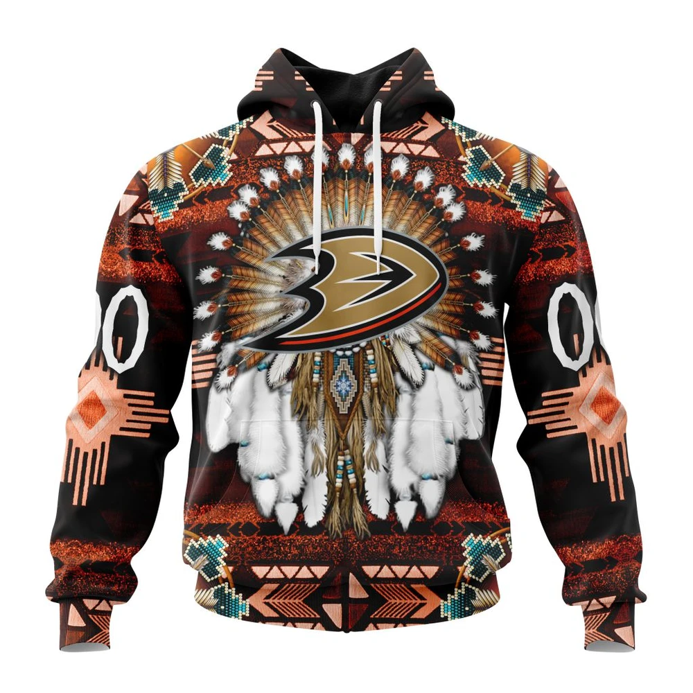 Hoodie NHL Anaheim Ducks Special Native Costume Design St2202 QTNHL080524A2694HD
