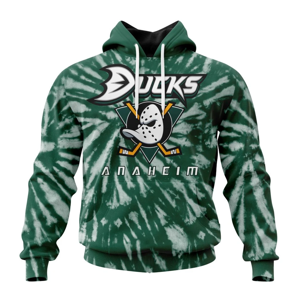 Hoodie NHL Anaheim Ducks Special Retro Vintage Tie Dye St2201 QTNHL080524A3079HD