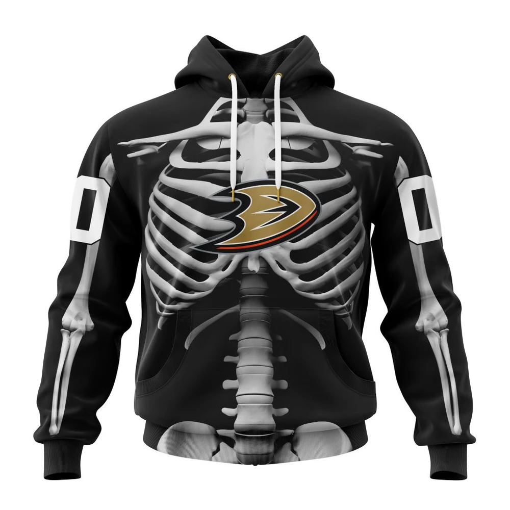 Hoodie NHL Anaheim Ducks Special Skeleton Costume For Halloween St2301 QTNHL080524A2041HD