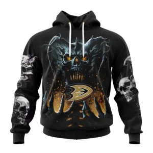Hoodie NHL Anaheim Ducks Special Skull Art Design St2301 QTNHL080524A176HD