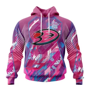 Hoodie NHL Anaheim Ducks, Specialized Design I Pink I Can! Fearless Again Breast Cancer QTNHL080524A3579HD