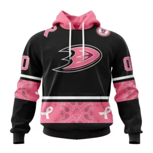 Hoodie NHL Anaheim Ducks, Specialized Design In Classic Style With Paisley! In October We Wear Pink Breast Cancer QTNHL080524A3604HD