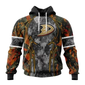 Hoodie NHL Anaheim Ducks, Specialized Design Wih Camo Concepts For Hungting In Forest QTNHL080524A3663HD