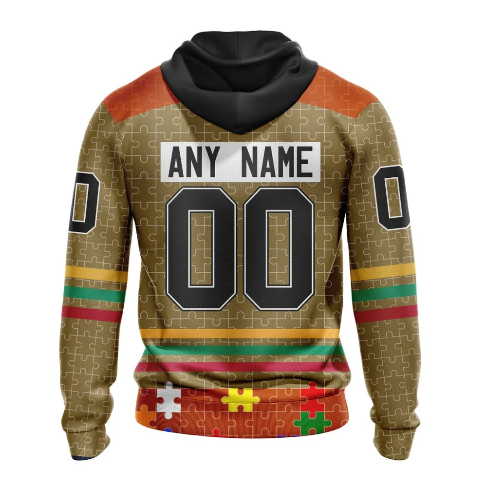 Hoodie NHL Anaheim Ducks, Specialized Fearless Aganst Autism V0122 QTNHL080524A2535HD - Image 2