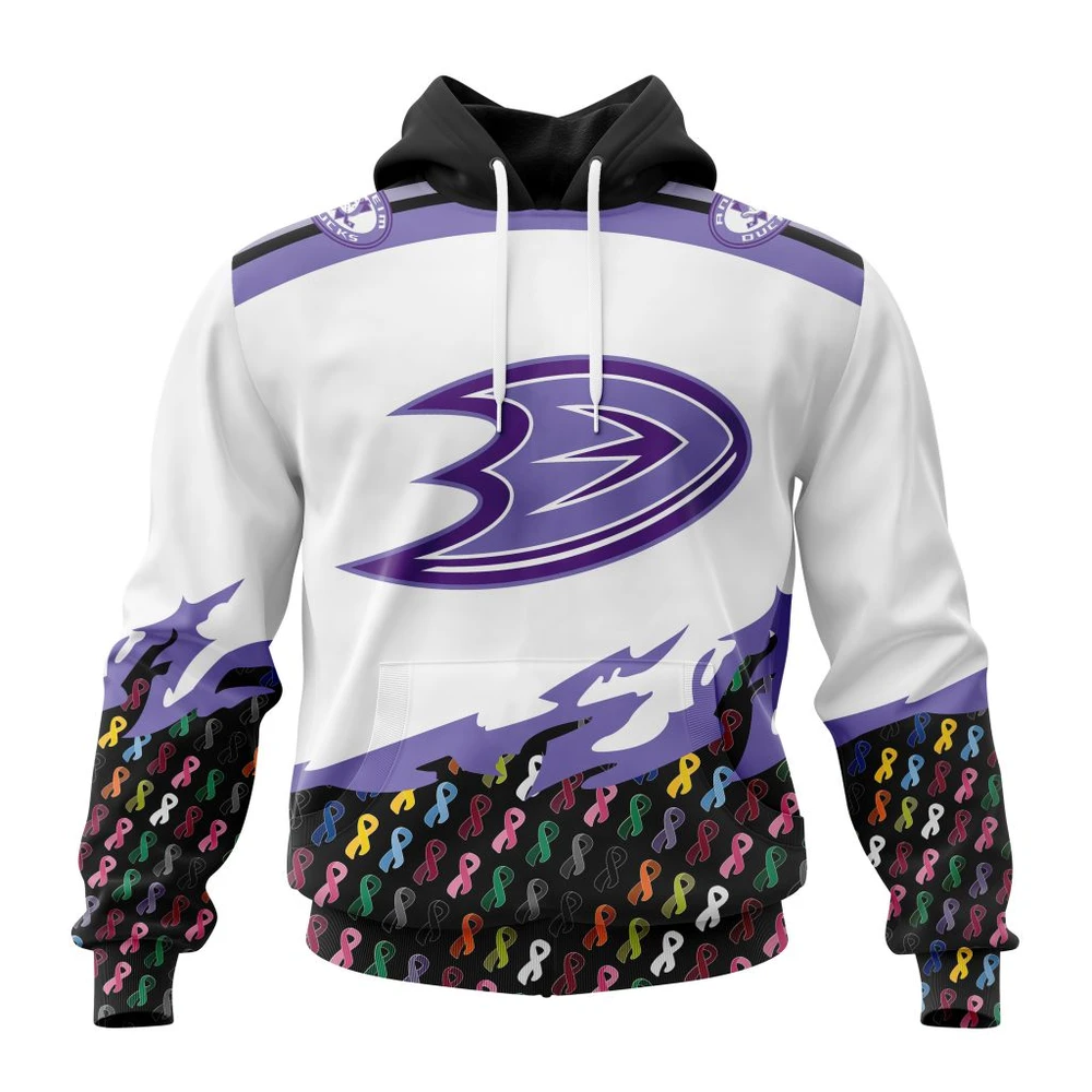 Hoodie NHL Anaheim Ducks, Specialized Kits In October We Stand Together We Can Beat Cancer QTNHL080524A3428HD