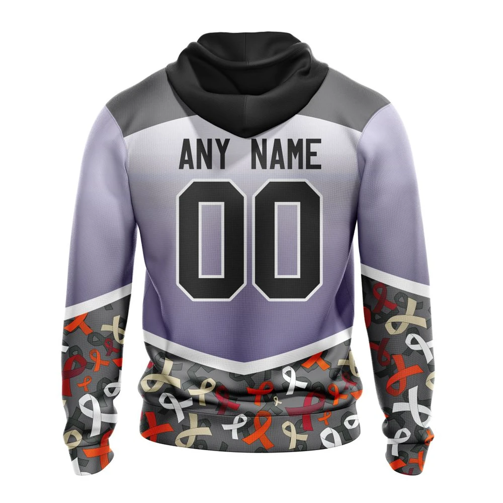 Hoodie NHL Anaheim Ducks, Specialized Sport Fights Again All Cancer V0122 QTNHL080524A3372HD - Image 2