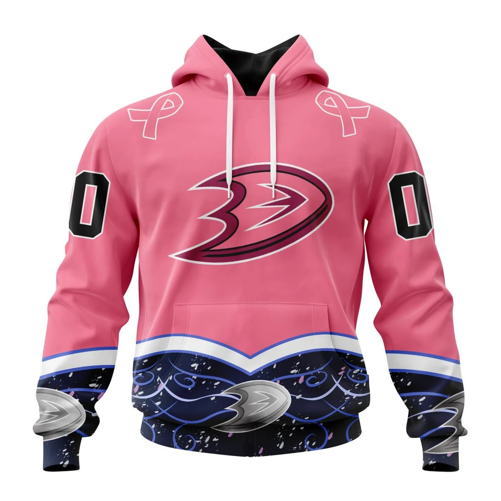 Hoodie NHL Anaheim Ducks, Specialized Unisex For Hockey Fights Cancer QTNHL080524A2838HD