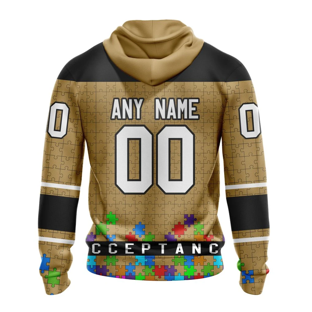Hoodie NHL Anaheim Ducks, Specialized Unisex Kits Hockey Fights Against Autism QTNHL080524A2673HD - Image 2