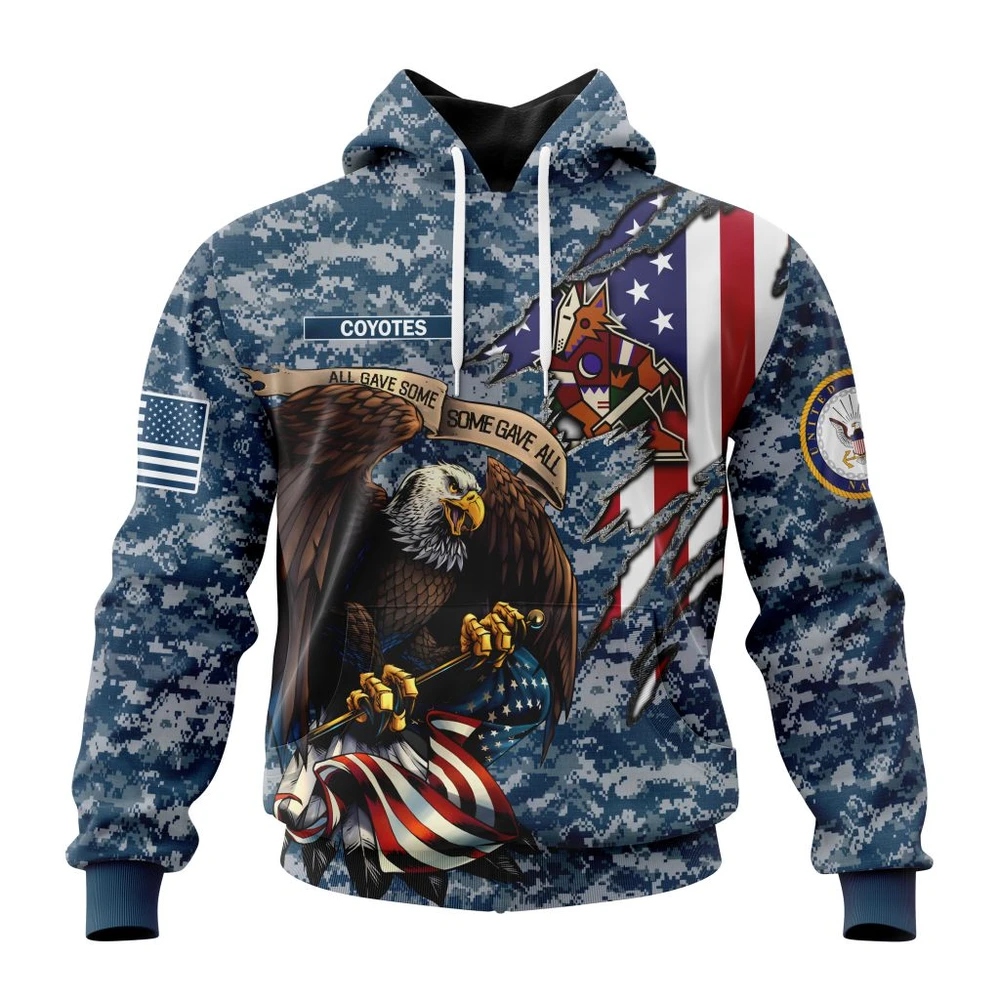 Hoodie NHL Arizona Coyotes Honor Us Navy Veterans St2202 QTNHL080524A3163HD