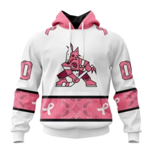 Hoodie NHL Arizona Coyotes In Classic Style With Paisley! In October We Wear Pink Breast Cancer QTNHL080524A1686HD