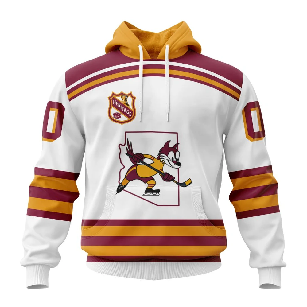 Hoodie NHL Arizona Coyotes Personalized Heritage Design St2401 QTNHL080524A677HD
