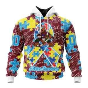 Hoodie NHL Arizona Coyotes Special Autism Awareness Design St2201 QTNHL080524A2490HD