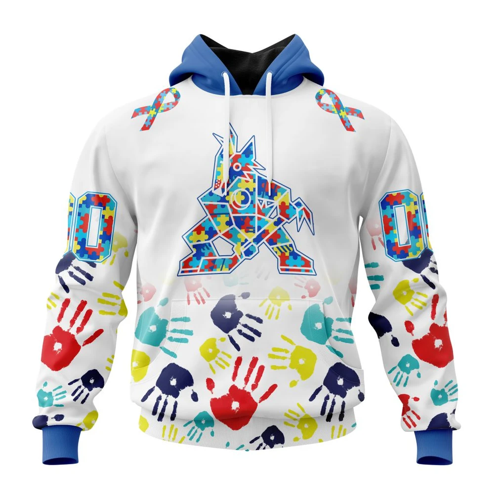 Hoodie NHL Arizona Coyotes Special Autism Awareness Design St2203 QTNHL080524A2550HD