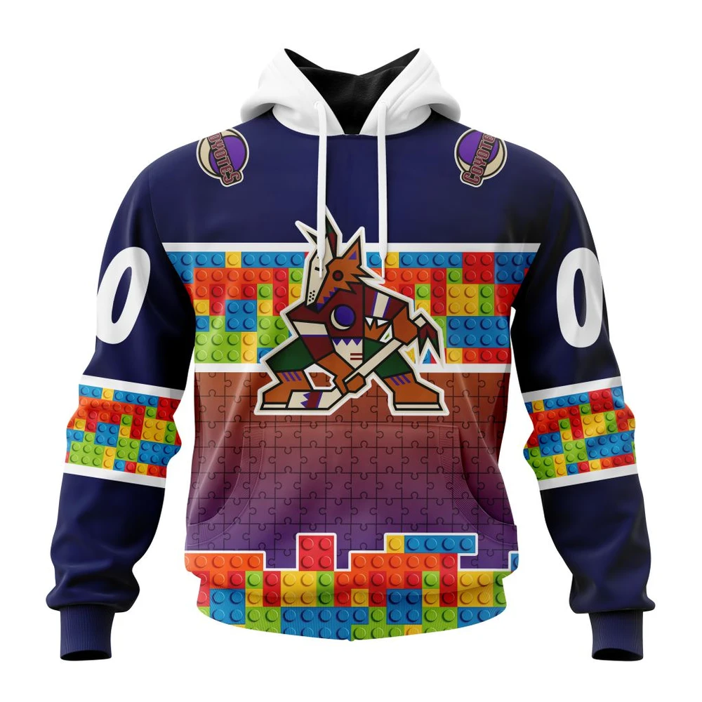 Hoodie NHL Arizona Coyotes Special Autism Awareness Design V2301 QTNHL080524A2253HD