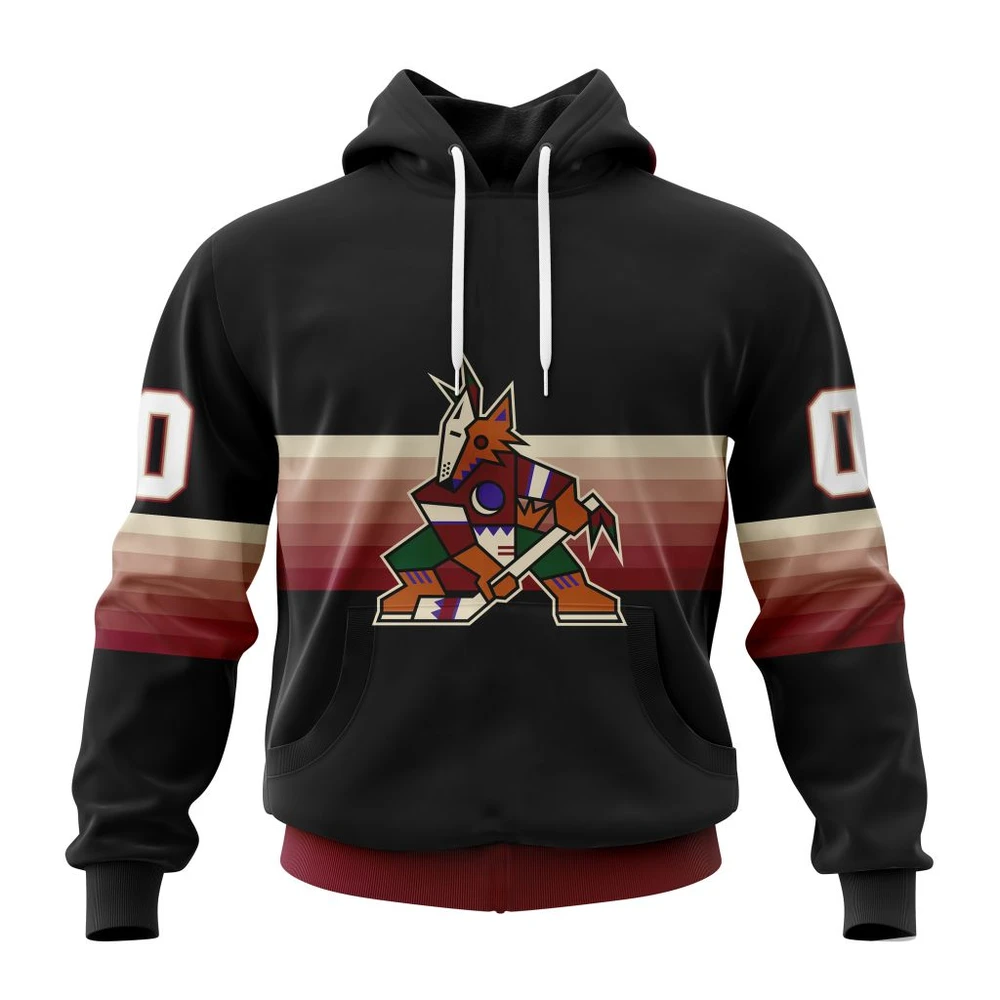 Hoodie NHL Arizona Coyotes Special Black And Gradient Design St2301 QTNHL080524A1423HD
