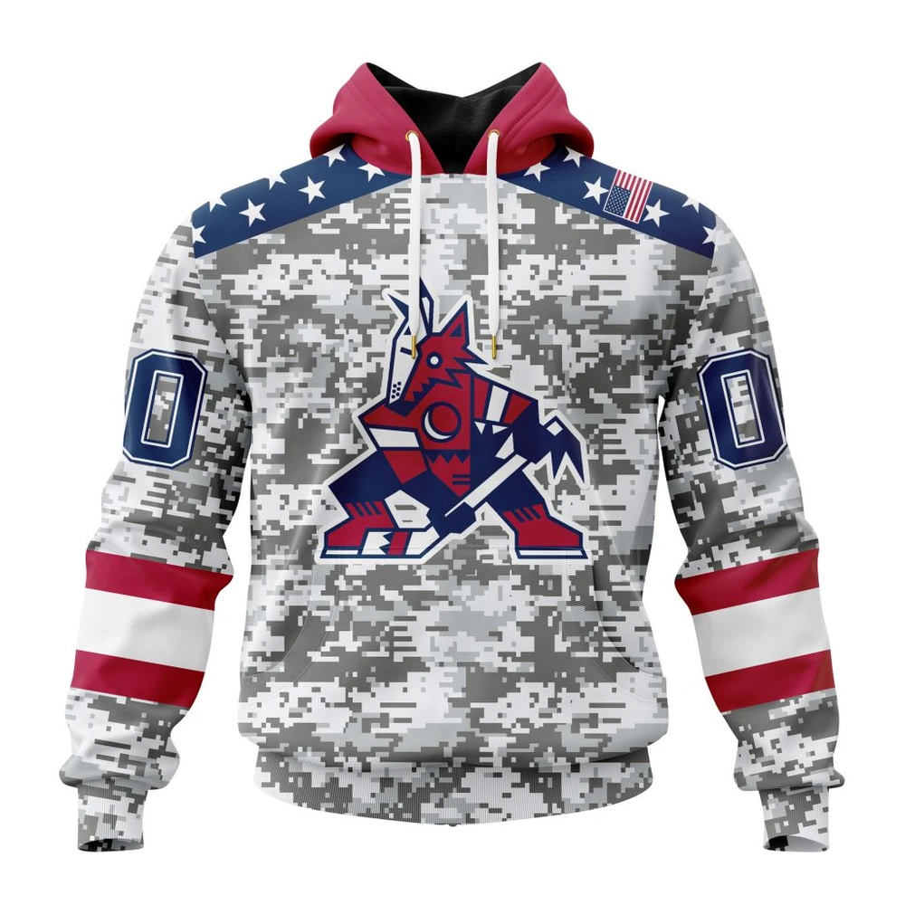 Hoodie NHL Arizona Coyotes Special Camo Design For Veterans Day St2301 QTNHL080524A1816HD