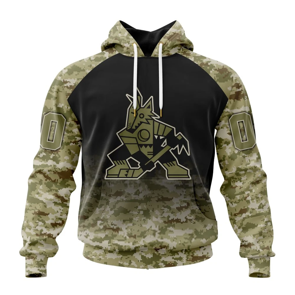 Hoodie NHL Arizona Coyotes Special Camo Design For Veterans Day St2302 QTNHL080524A1792HD