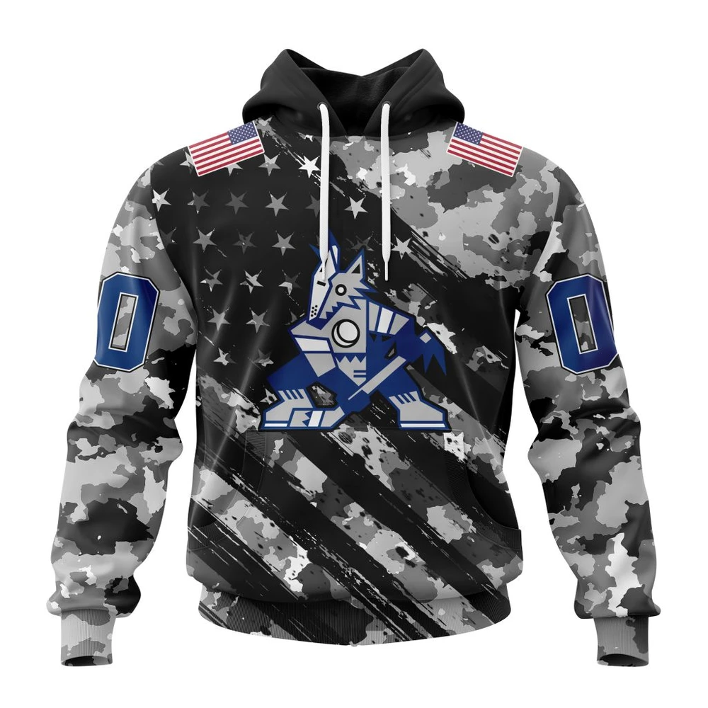 Hoodie NHL Arizona Coyotes Special Camo Military Design St2301 QTNHL080524A2190HD