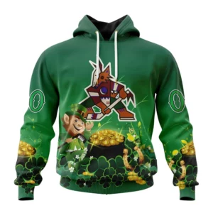 Hoodie NHL Arizona Coyotes Special Design For St. Patrick&apos;s Day St2403 QTNHL080524A916HD
