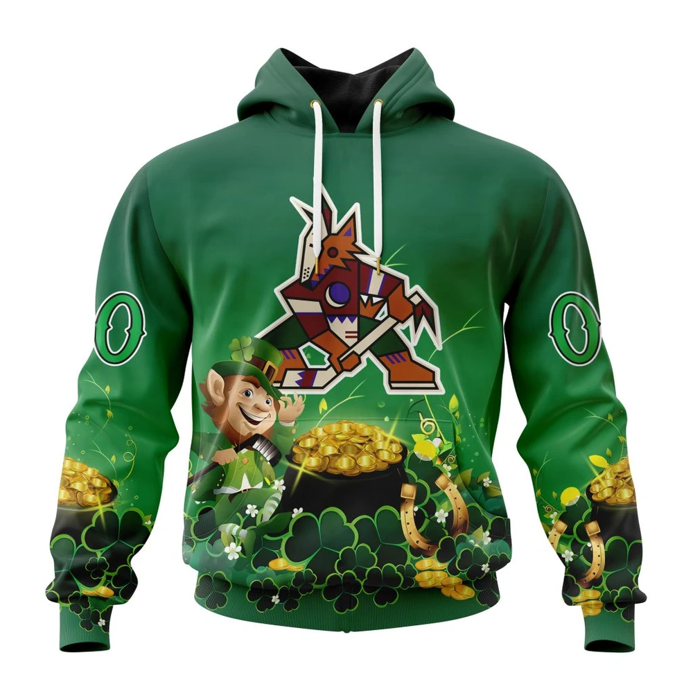 Hoodie NHL Arizona Coyotes Special Design For St. Patrick's Day St2403 QTNHL080524A916HD