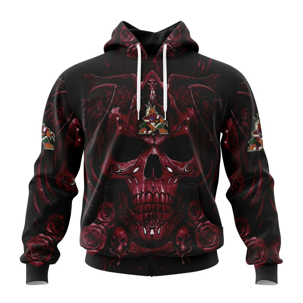 Hoodie NHL Arizona Coyotes Special Design With Skull Art St2203 QTNHL080524A3135HD