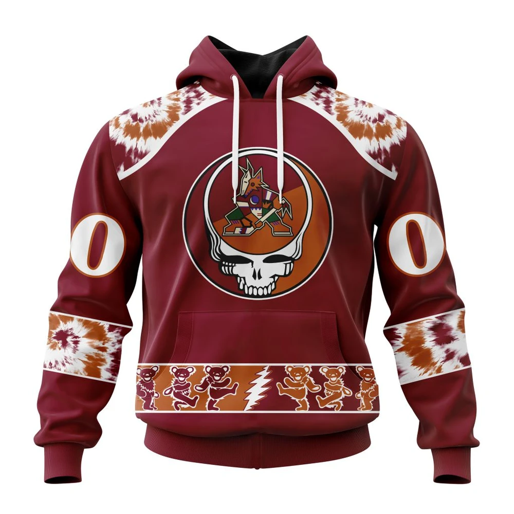 Hoodie NHL Arizona Coyotes Special Grateful Dead Design St2301 QTNHL080524A69HD