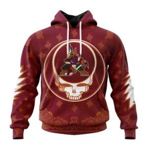 Hoodie NHL Arizona Coyotes Special Grateful Dead Design St2303 QTNHL080524A1922HD