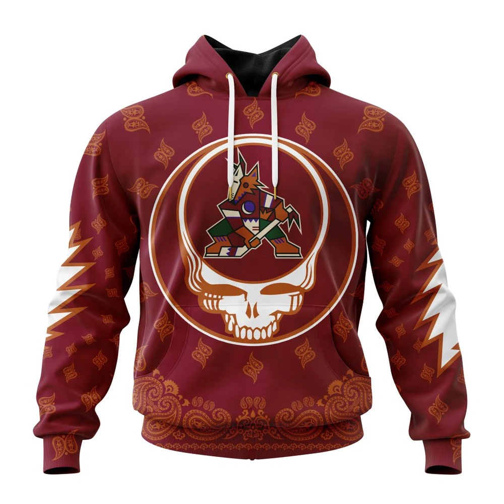 Hoodie NHL Arizona Coyotes Special Grateful Dead Design St2303 QTNHL080524A1922HD