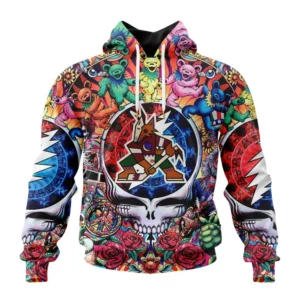 Hoodie NHL Arizona Coyotes Special Grateful Dead Design St2304 QTNHL080524A1898HD
