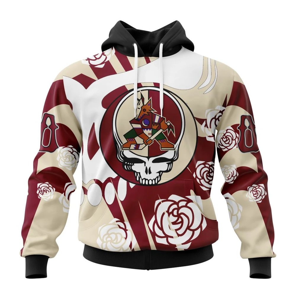 Hoodie NHL Arizona Coyotes Special Grateful Dead Design St2305 QTNHL080524A1292HD