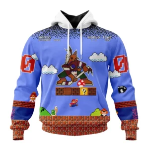 Hoodie NHL Arizona Coyotes Special Kits With Super Mario Game Design QTNHL080524A2459HD