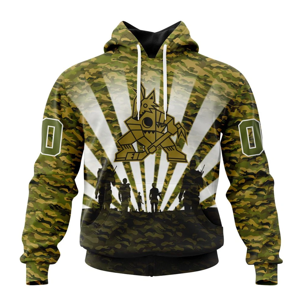 Hoodie NHL Arizona Coyotes Special Military Camo Kits For Veterans Day And Rememberance Day St2201 QTNHL080524A3460HD
