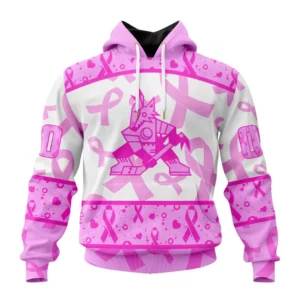 Hoodie NHL Arizona Coyotes Special Pink October Breast Cancer Awareness Month St2302 QTNHL080524A1878HD