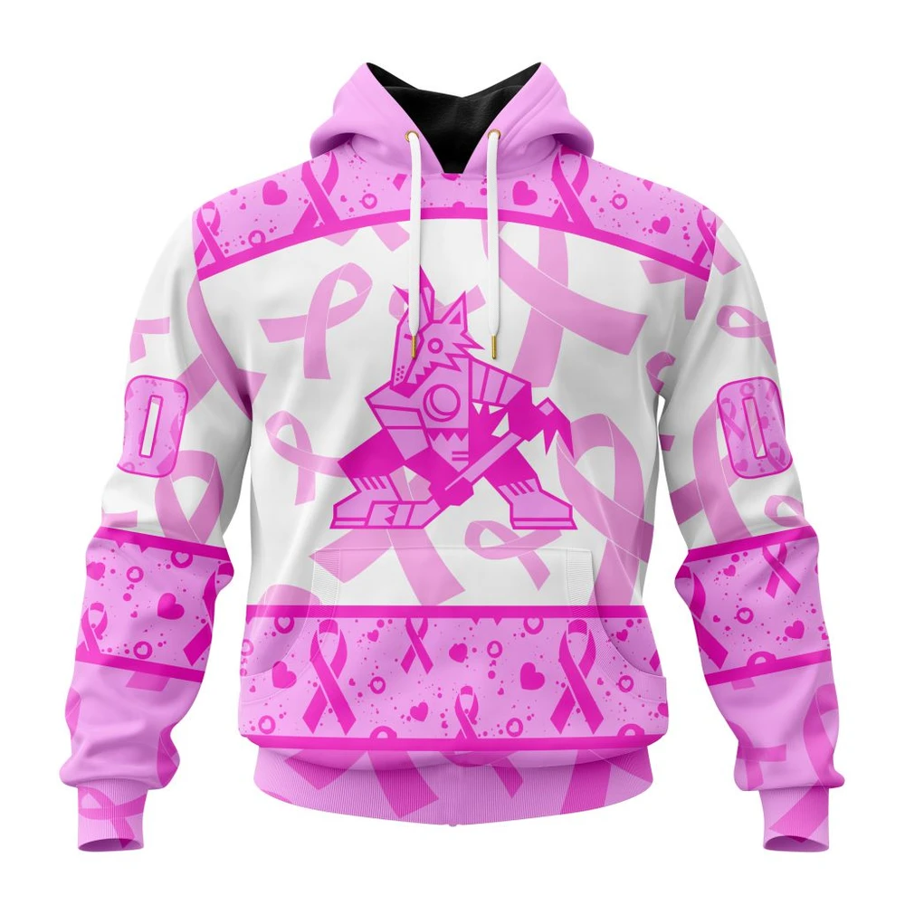 Hoodie NHL Arizona Coyotes Special Pink October Breast Cancer Awareness Month St2302 QTNHL080524A1878HD