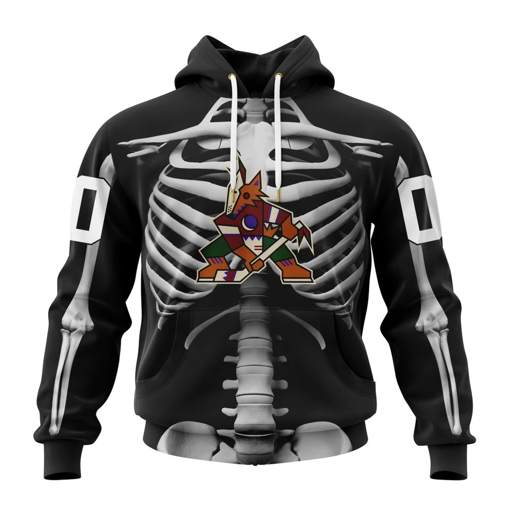 Hoodie NHL Arizona Coyotes Special Skeleton Costume For Halloween St2301 QTNHL080524A2042HD