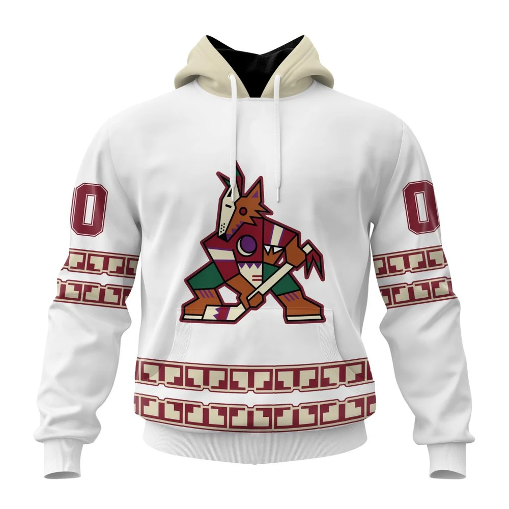 Hoodie NHL Arizona Coyotes Special Whiteout Design St2401 QTNHL080524A582HD