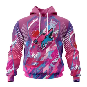 Hoodie NHL Arizona Coyotes, Specialized Design I Pink I Can! Fearless Again Breast Cancer QTNHL080524A3580HD