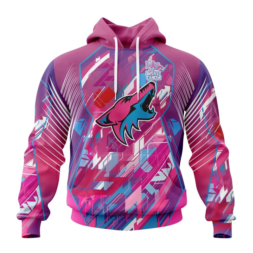 Hoodie NHL Arizona Coyotes, Specialized Design I Pink I Can! Fearless Again Breast Cancer QTNHL080524A3580HD