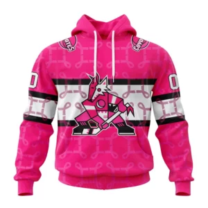 Hoodie NHL Arizona Coyotes, Specialized Design I Pink I Can! In October We Wear Pink Breast Cancer QTNHL080524A3632HD