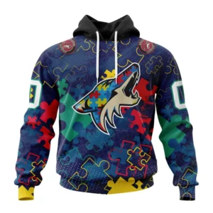 Hoodie NHL Arizona Coyotes, Specialized Fearless Aganst Autism QTNHL080524A2642HD
