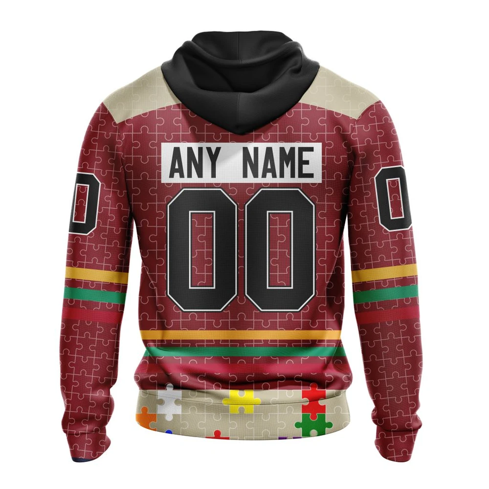 Hoodie NHL Arizona Coyotes, Specialized Fearless Aganst Autism V0122 QTNHL080524A2536HD - Image 2