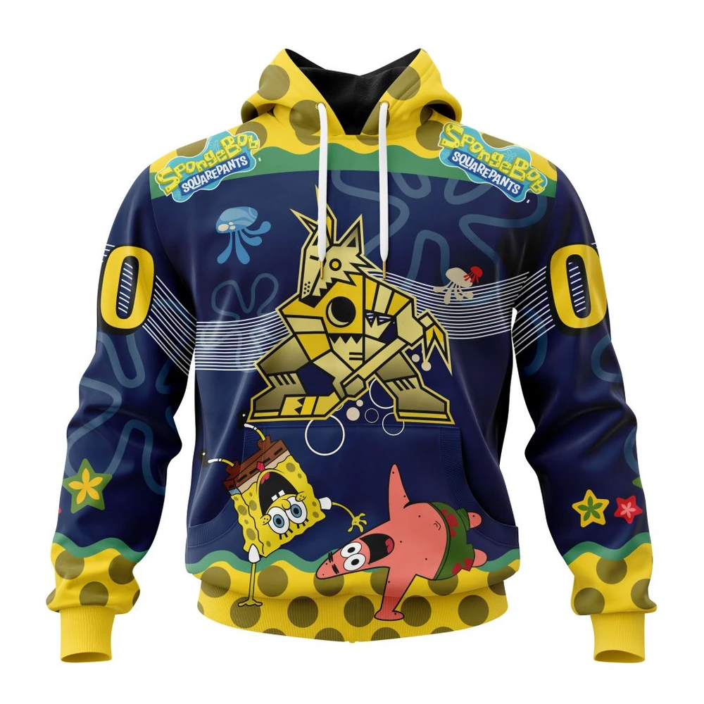 Hoodie NHL Arizona Coyotes, Specialized Jersey With Spongebob QTNHL080524A3336HD