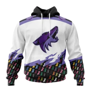 Hoodie NHL Arizona Coyotes, Specialized Kits In October We Stand Together We Can Beat Cancer QTNHL080524A3429HD