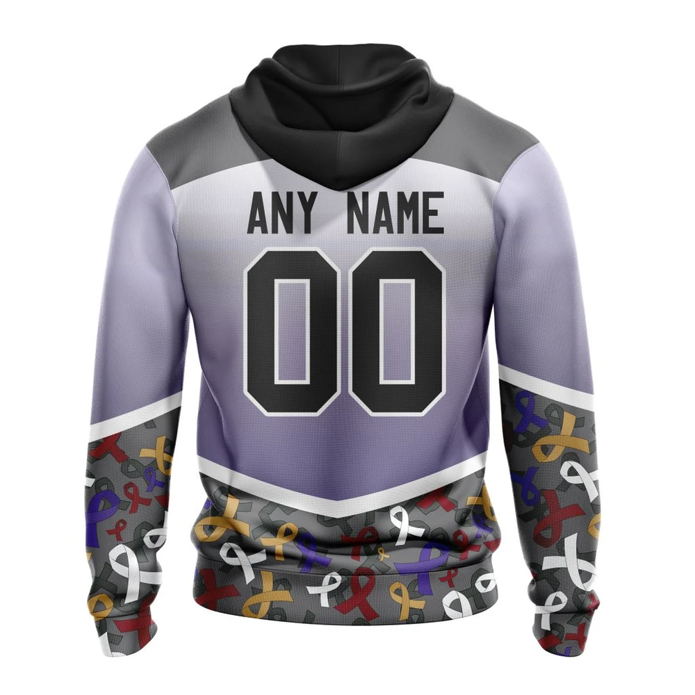 Hoodie NHL Arizona Coyotes, Specialized Sport Fights Again All Cancer V0122 QTNHL080524A3373HD - Image 2