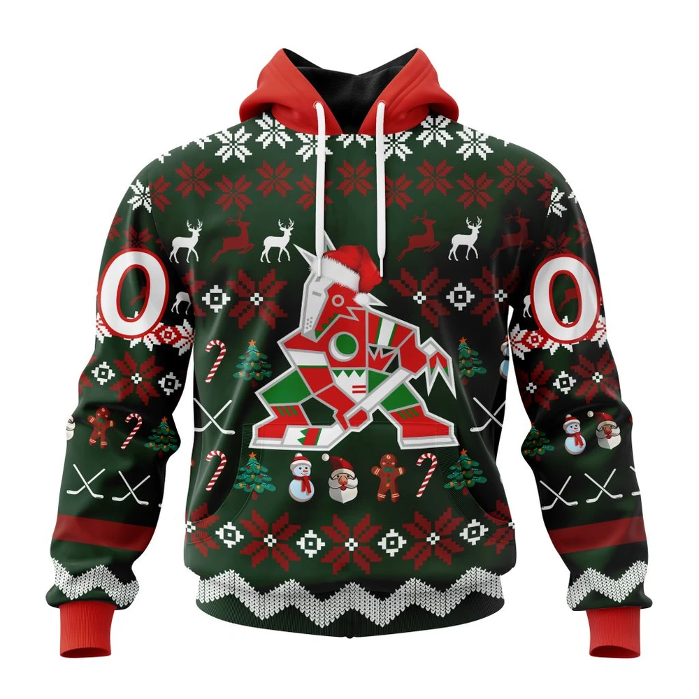 Hoodie NHL Arizona Coyotes, Specialized Unisex Christmas Is Coming QTNHL080524A2946HD